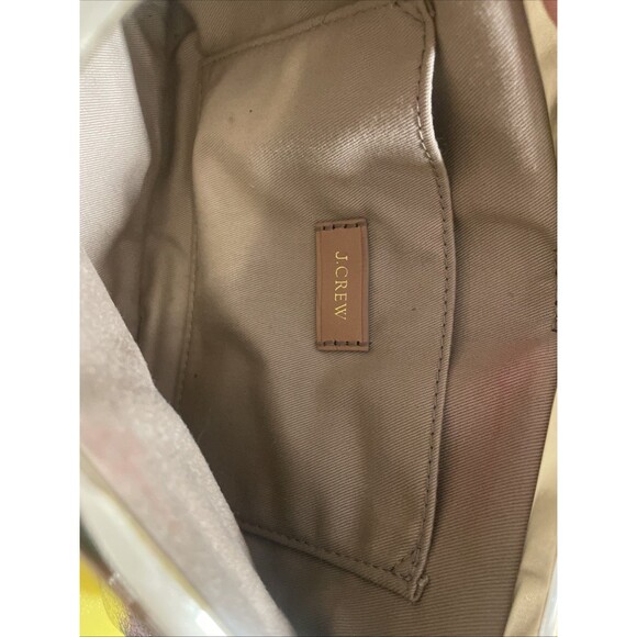 J Crew Collection Womens Faux Leather Gold Lamé Hinge Clutch Handbag Wallet - Picture 8 of 10